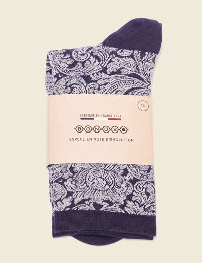 Chaussettes fabriquées en France bleu foncé femme