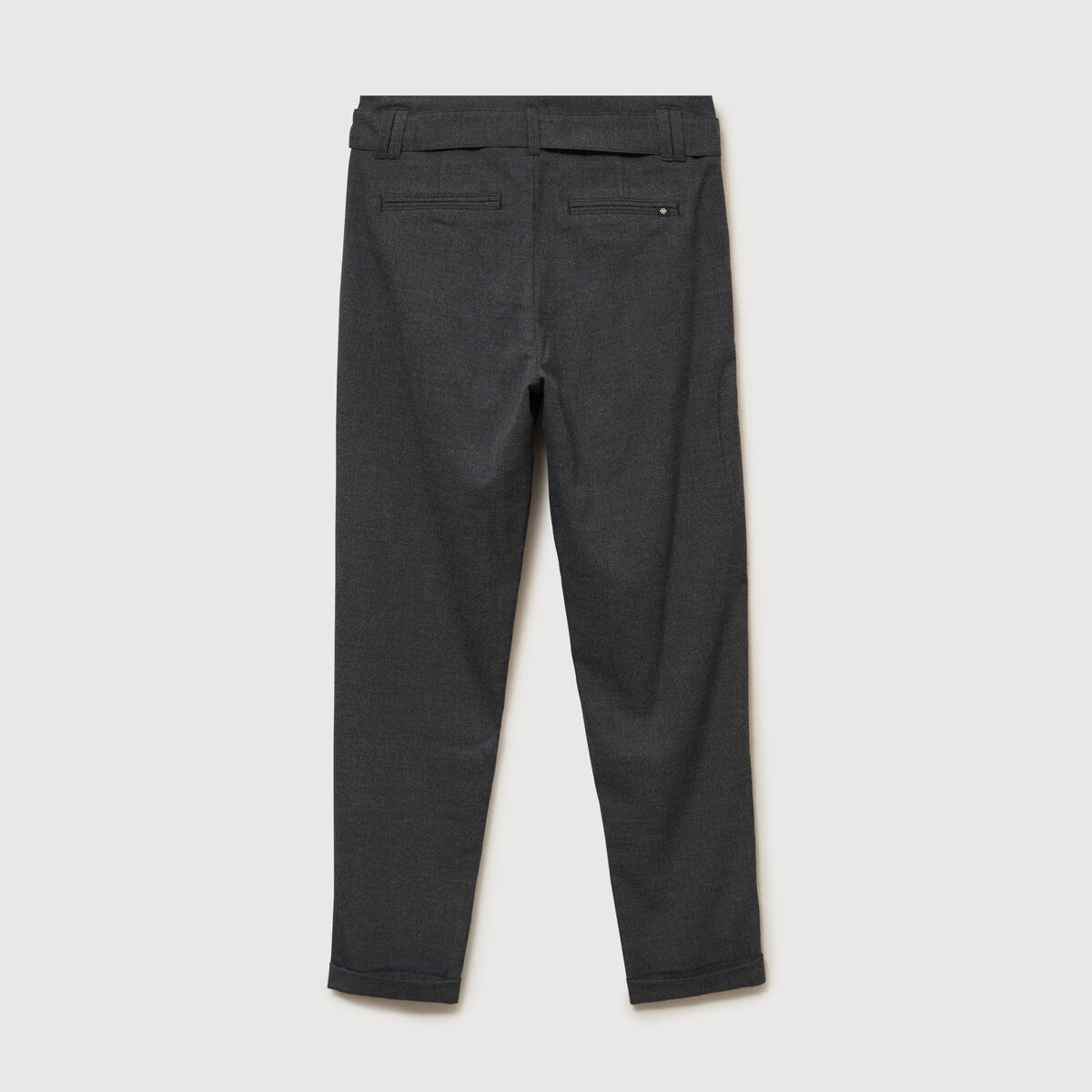 Pantalon paperbag gris femme