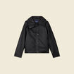 Blouson biker simili cuir noir femme