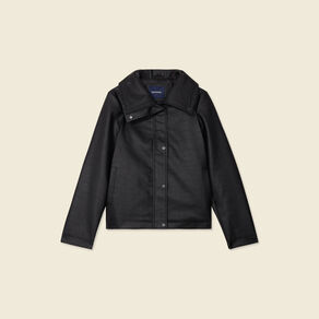 Blouson biker simili cuir noir femme