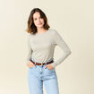 T-shirt manches longues avec laine gris clair femme