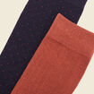 Lot 2 paires chaussettes marron cognac homme