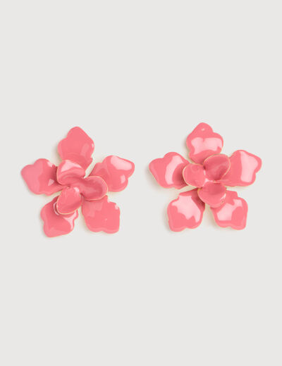 Boucles d'oreilles rose corail femme