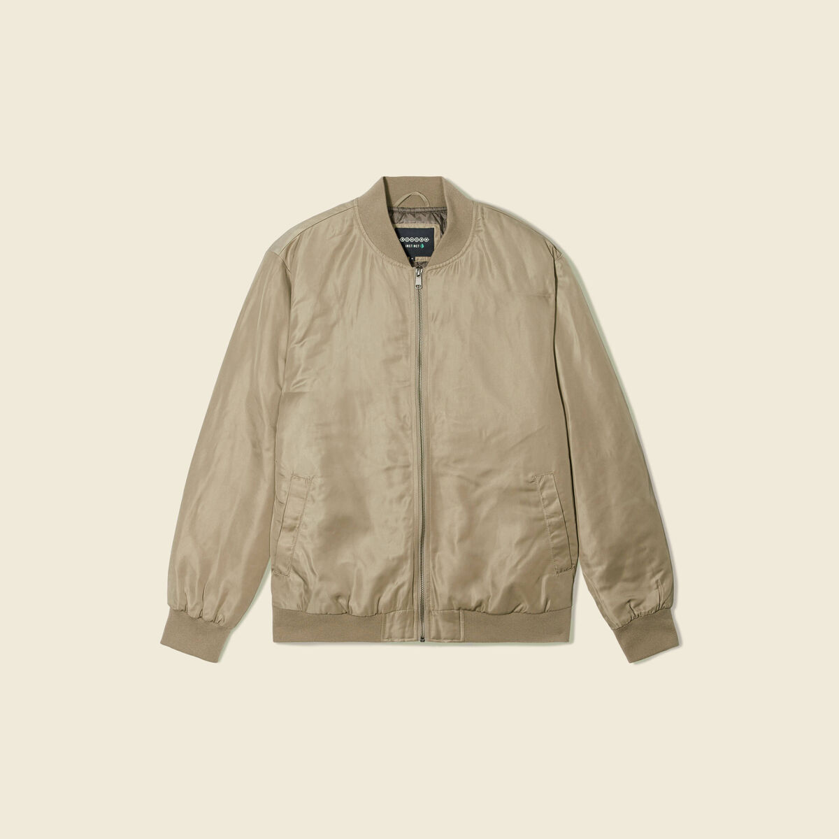 Bomber court manches longues doubl&eacute; taupe homme