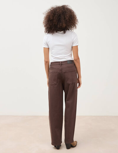 Jeans ample taille standard marron femme