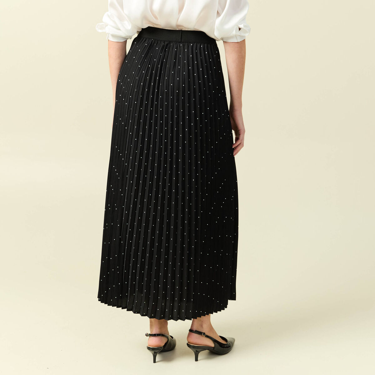 Jupe satin&eacute;e noir femme