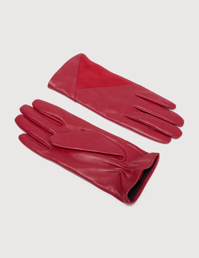 Gants en cuir rouge femme