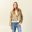 Trench court fluide beige femme