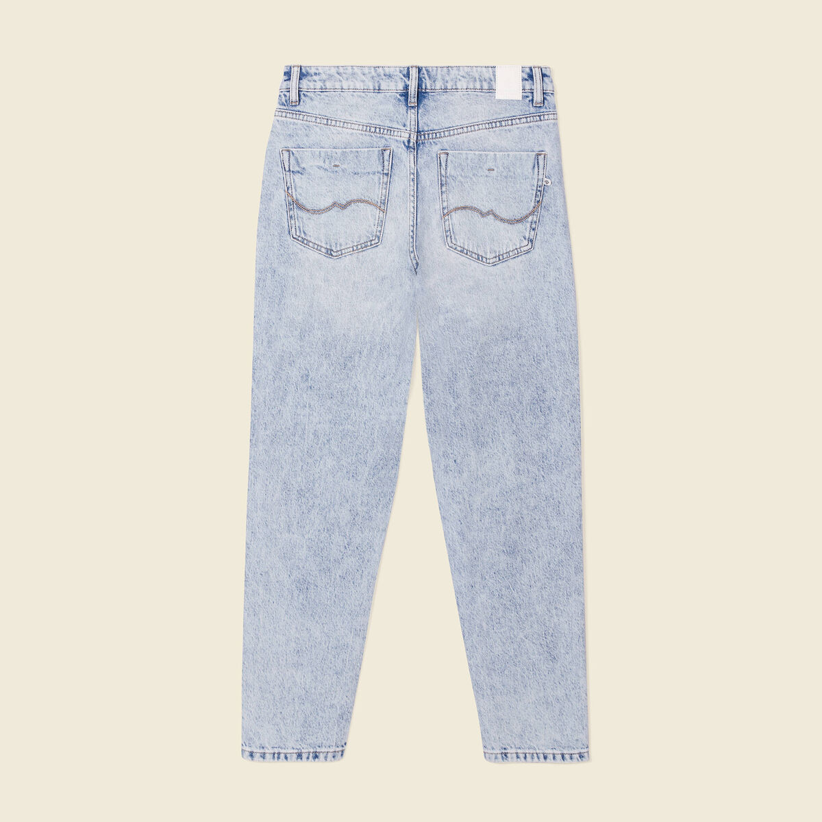 Jeans mom 7/8ème denim snow bleu femme