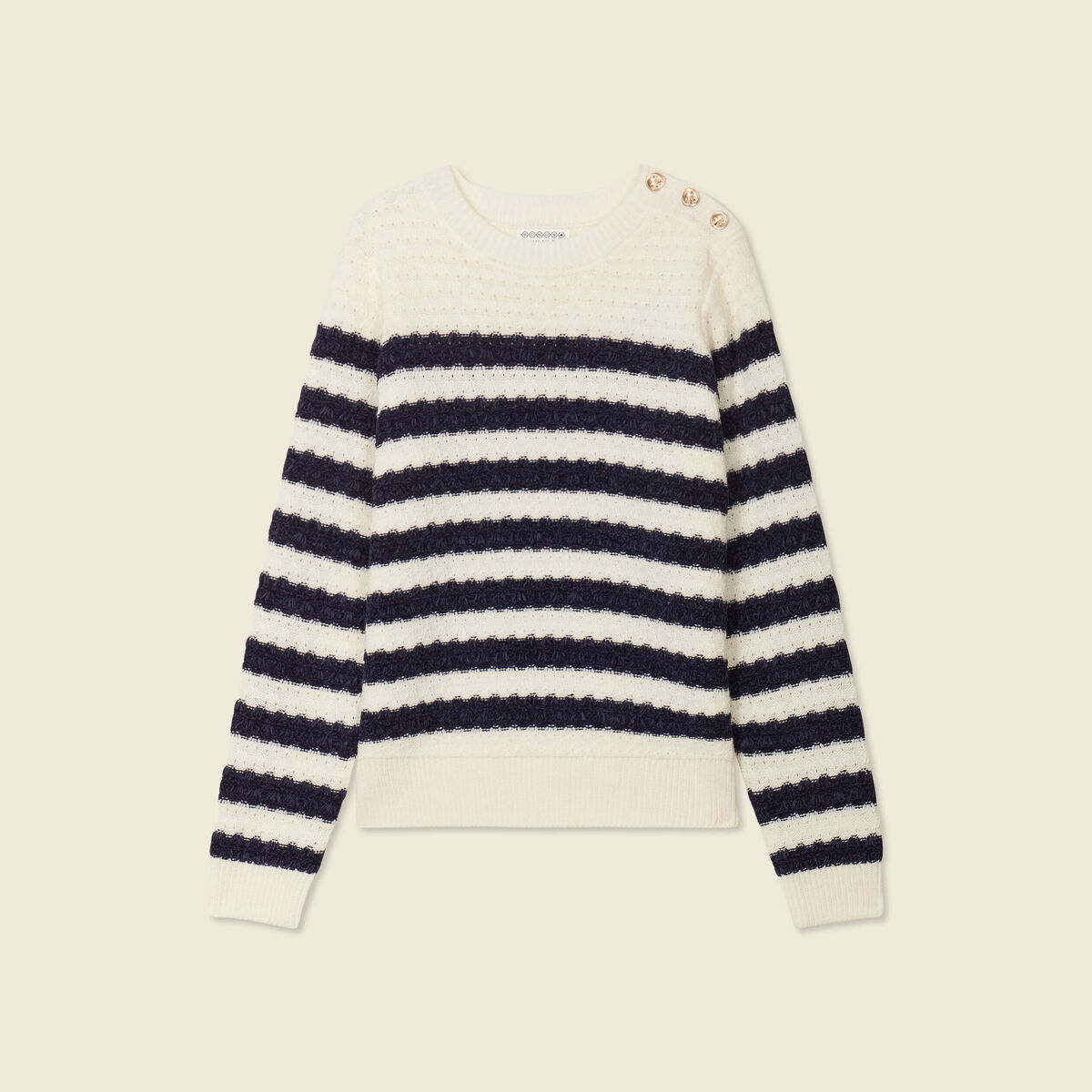 Pull manches longues bleu marine femme