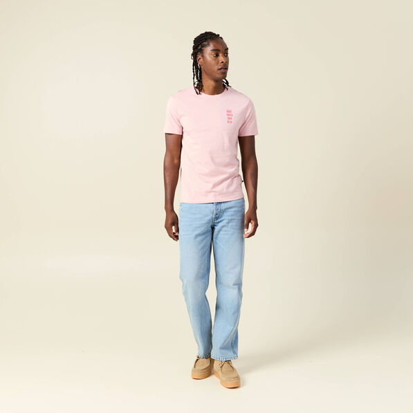 t shirt manches courtes rose pastel homme T-shirt manches courtes rose pastel homme