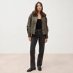 Blouson oversize manches longues vert olive femme