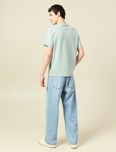 T-shirt en coton manches courtes vert pastel homme