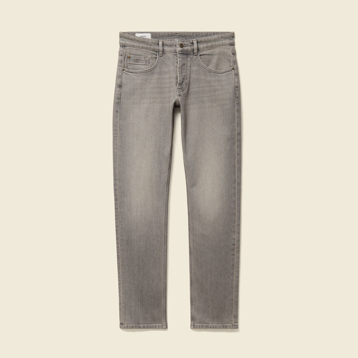 Jeans straight longueur 34 denim snow gris homme