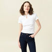 Polo manches courtes blanc femme