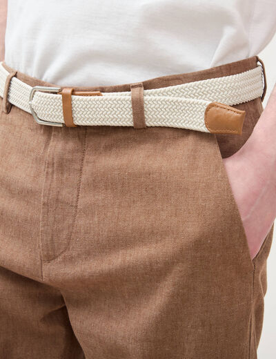 Chino coupe droite longueur 32 marron homme