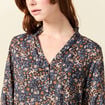 Blouse manches longues bleu marine femme