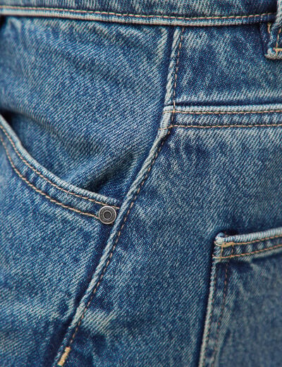 Jeans barrel taille standard bleu femme
