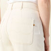 Pantalon large denim blanc femme