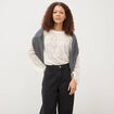 Blouse droite en dentelle ecru femme