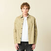 Surchemise manches longues beige fonce homme