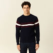 Pull manches longues fabriqué en France bleu marine homme