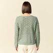 Pull manches longues ajouré vert kaki femme