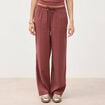 Pantalon large taille standard fluide marron cognac femme