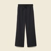 Pantalon taille haute bleu marine femme