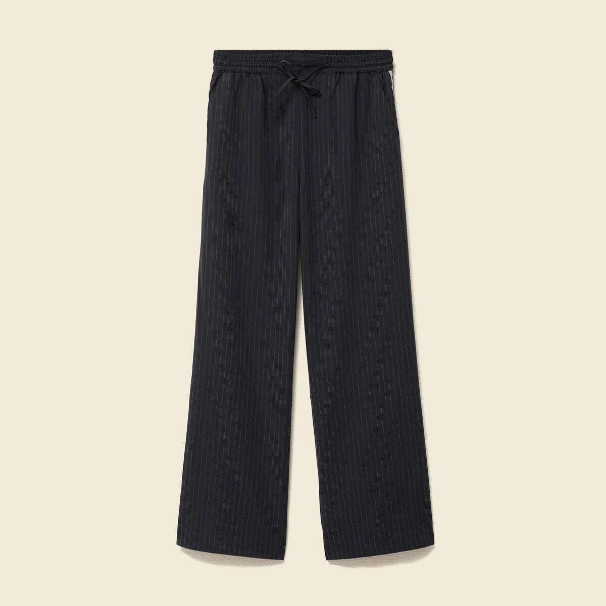 Pantalon taille haute bleu marine femme