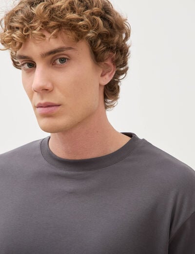 T-shirt manches courtes gris fonc&eacute; homme