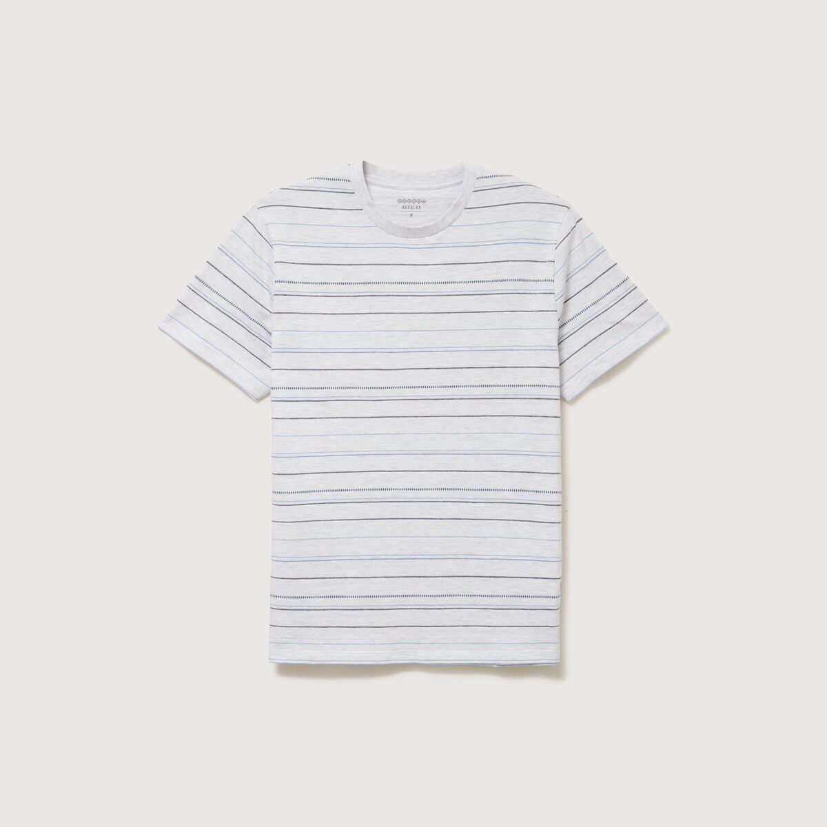 T-shirt cintr&eacute; col rond manches courtes ecru homme