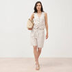 Gilet ajust&eacute; col v sans manches beige femme