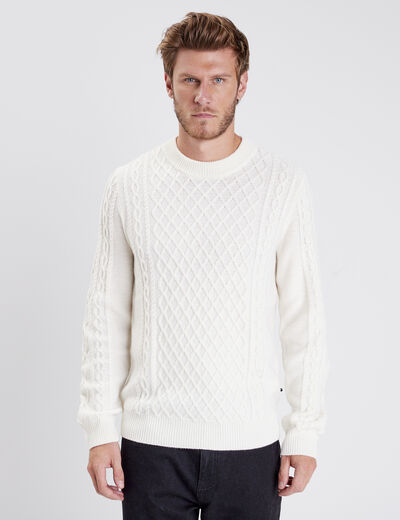 Pull éco-responsable ecru homme