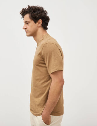 T-shirt ras de cou manches courtes vert kaki homme