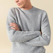 Pull manches longues bleu gris homme