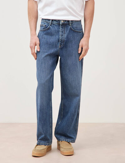 Jeans loose longueur 32 en coton denim stone homme