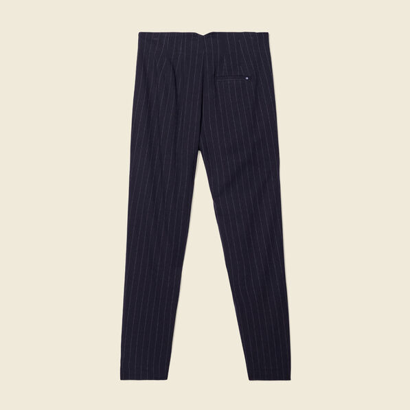 Pantalon cigarette bleu femme