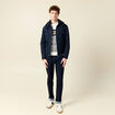 Blouson col montant &agrave; capuche bleu marine homme