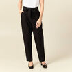 Pantalon carotte taille haute noir femme