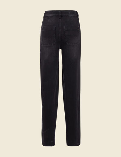 Jeans flare taille haute denim noir femme