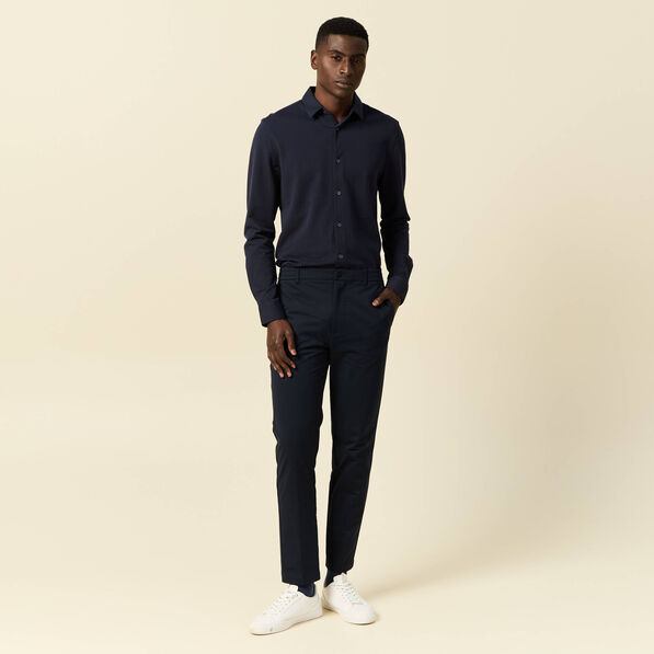 Chemise manches longues bleu marine homme