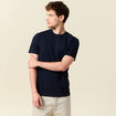 T-shirt cintré col rond manches courtes bleu marine homme