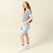 Pull manches courtes bleu foncé femme