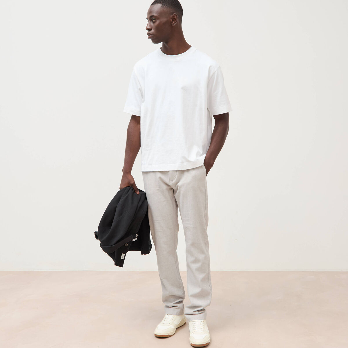Chino coupe droite longueur 32 gris homme
