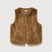 Gilet sans manches doubl&eacute; camel femme