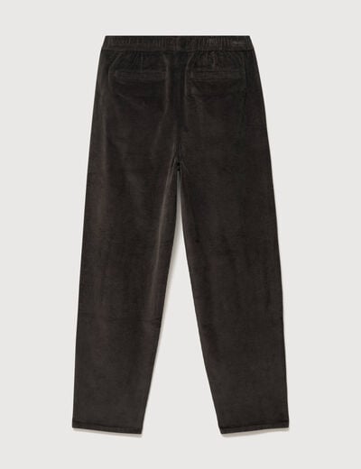 Pantalon large en velours vert kaki homme