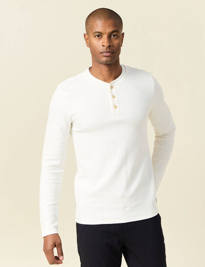 T-shirt manches longues ecru homme