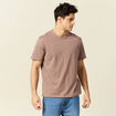 T-shirt éco-responsable marron cognac homme