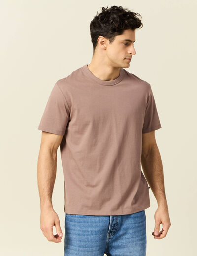 T-shirt éco-responsable marron cognac homme